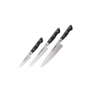   SAMURA PRO-S Set of 3 kitchen knifes in a gift box: Paring, Utillity and Chef's knife 