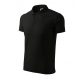 Pique t-shirt with collar - black - 65% CO-35% PE