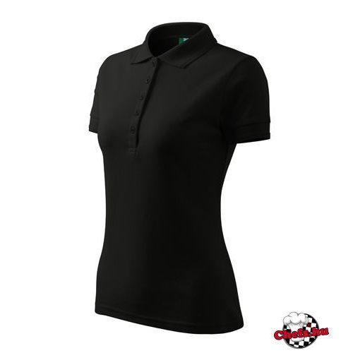 Black, Women's, galléros, pique T-shirt with collar