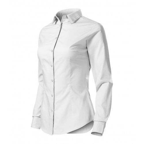 Women's long-sleeved shirt - white - 100% cotton