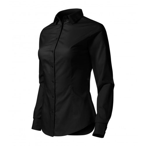 Women's long-sleeved shirt - black - 100% cotton