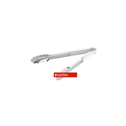 Stainless steel tongs - with white handle - 24 cm