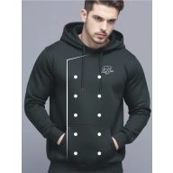 Szakácskabát mintás kapucnis felső - FEKETE