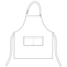 Női kötény, állítható nyakpánttal - FEHÉR