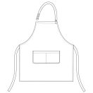 Női kötény, állítható nyakpánttal - FEKETE