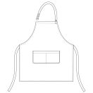 Női kötény, állítható nyakpánttal - PIROS