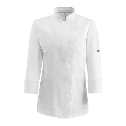 Women's chef jacket - white, long-sleeved, with press buttons