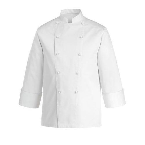 Chef jacket, confectioner jacket - white, long-sleeved, 100% cotton - EGOCHEF