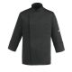 Chef jacket - black, long-sleeved, with hidden press buttons, slim fit