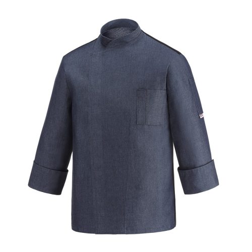 Denim chef jacket - with press buttons, with vented back