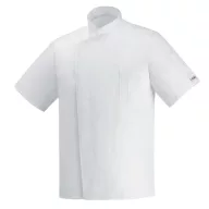   Fehér, rövid ujjú, patentos szakácskabát - ICE COOL anyagból