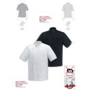 Fekete, rövid ujjú, patentos szakácskabát - ICE COOL anyagból