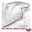 Szakácskabát - farmer anyagú, patentos, hálós hátú, rövid ujjú