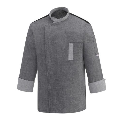 GREY MIX - with press buttons chef jacket