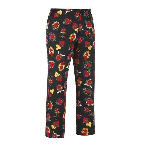 Chef pants with heart print