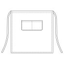 Fehér derekas kötény - elől osztott zsebbel