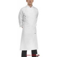 White, with pocket, bib apron