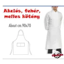 White, with pocket, bib apron