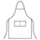 Fekete, zsebes, melles kötény