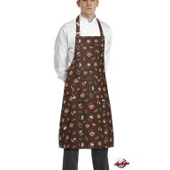 Apron - brown, cake pattern