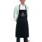 Embroidered, bib apron, black