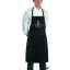 Embroidered, bib apron, black