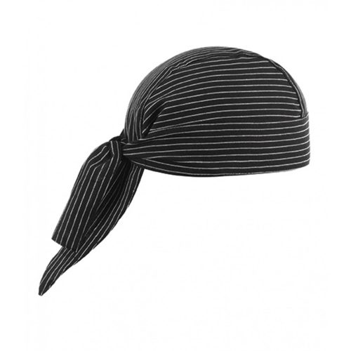 Headwrap - black, with thin striped