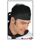 Fejkendő - fekete, vékony csíkos