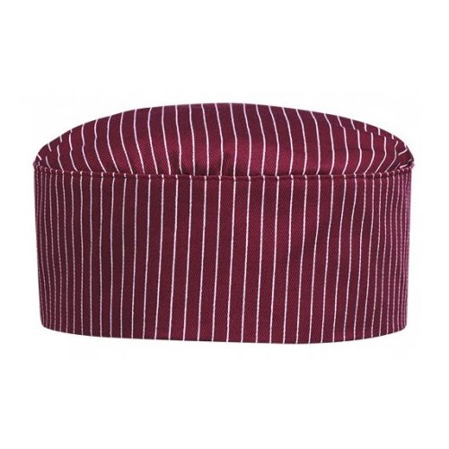 Burgundy round cap - thin stripe