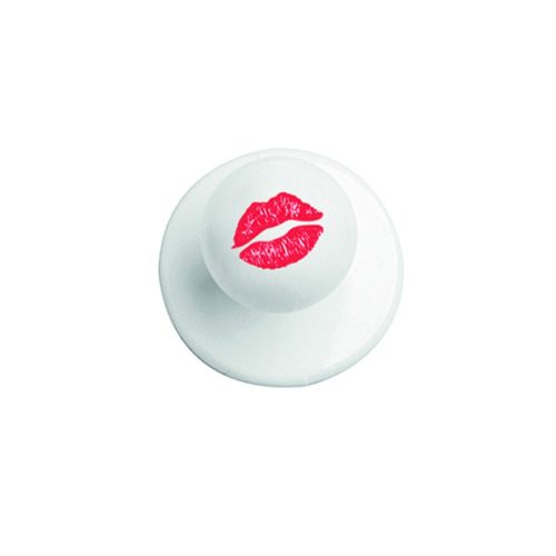 Chef jacket button - with kissing mouth print