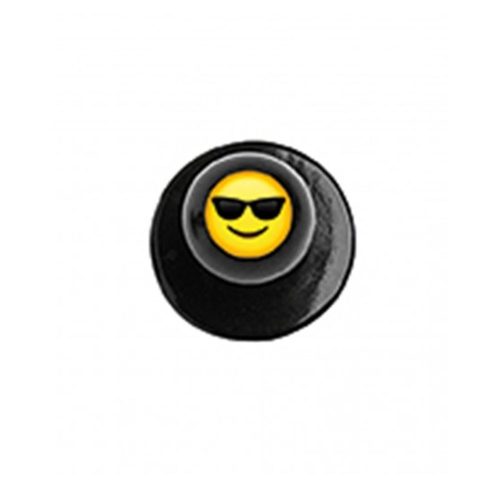 Chef jacket button - with smiley in sunglasses print