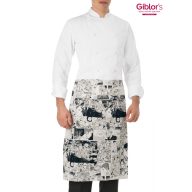 Waist apron with comic characters print