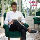 Giblor's szakácskabát - fehér, hosszú ujjú, díszpatentos