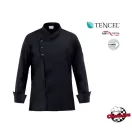 Giblor's  szakácskabát - fekete, hosszú ujjú, díszpatentos