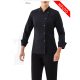 Giblor's Women's chef jacket - black, long-sleeved, with press buttons