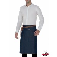 Denim, waist apron - brown, with straps