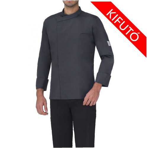 Chef jacket - black, with press buttons, from LUXSATIN