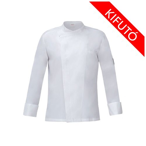 Chef jacket - white, with press buttons, from LUXSATIN
