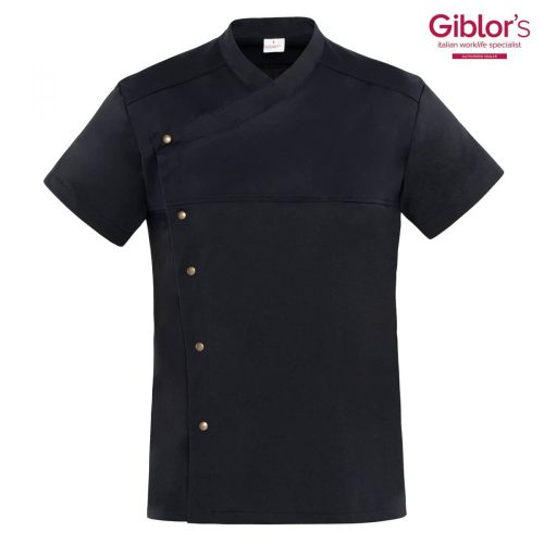 Chef jacket - black, short-sleeved, made of breathable fabric