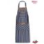 Oregon style, blue striped bib apron