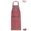 Oregon style, maroon striped bib apron