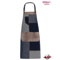 Apron made of denim scraps