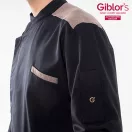 Vulcano -fekete hosszú ujjú szakácskabát