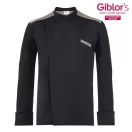 Vulcano -fekete hosszú ujjú szakácskabát