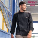 Vulcano -fekete hosszú ujjú szakácskabát