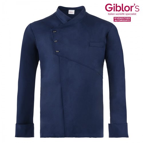EMANUEL - dark blue, chef jacket with press buttons