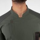 GIBLORS Nathan Militari zöd pamut-elasztán szakácskabát