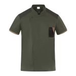 GIBLORS Nathan Militari zöd pamut-elasztán szakácskabát