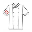 Rózsaszín női rövidujjú szakácskabát