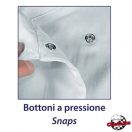 Női szakácskabát - fehér, rövid ujjú, patentos